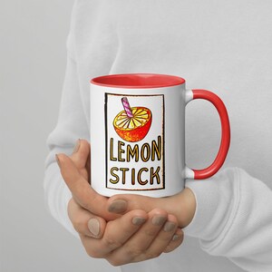 Lemon Stick Mug with Color Inside