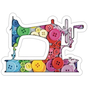 Knick Knacks of Sewing- Buttons Die-Cut Sticker