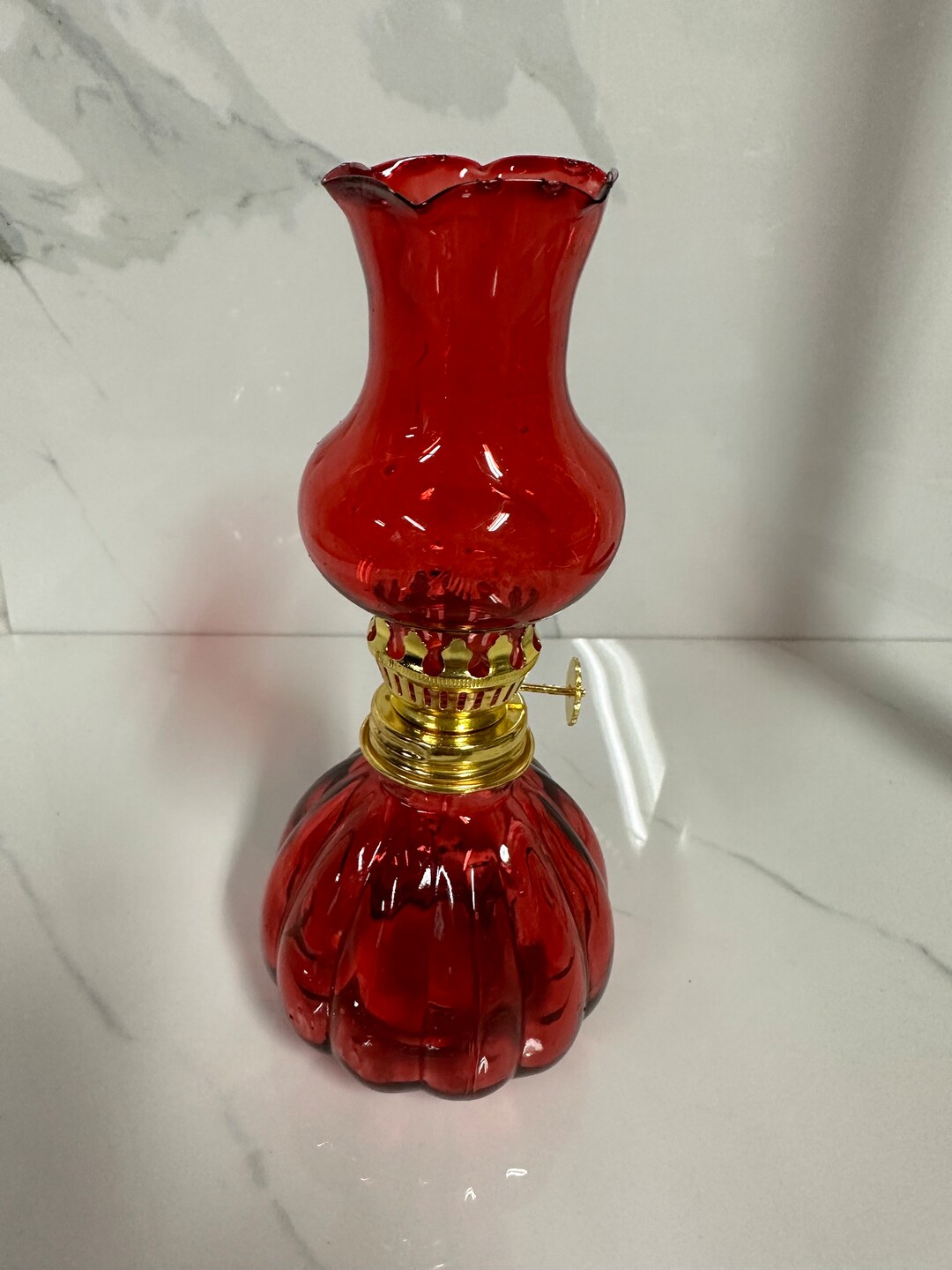 Decorative Small Oil Lamp Red Color Pumpkin Style Etsy