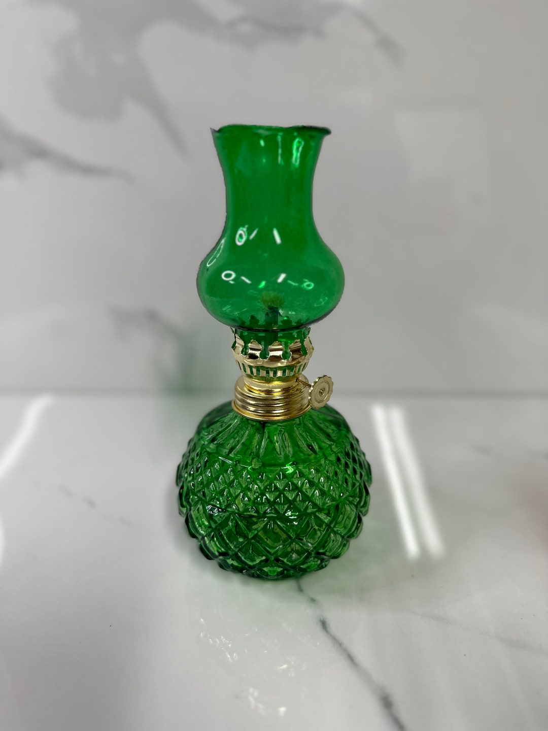 Decorative Small Oil Lamp Green Etsy