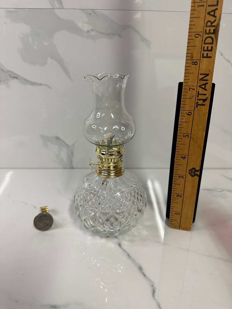 Decorative Small Oil Lamp Clear Glass Etsy