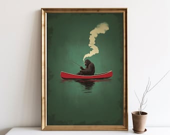 絵画 BIGFOOT Vintage Sasquatch Bigfoot Art Print Semi Logging Truck
