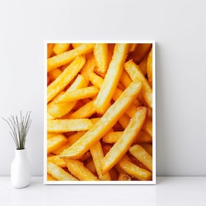 French Fries Wall Art, Fries Poster, Kitchen Wall Print, Quirky Wall Art, Apartment Wall Art, College Dorm Room Art, Fries Photo | SG#244