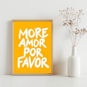 More Amor Por Favor Poster, Handwritten Quote Decor, Maximalist Wall Art Print, Love Quote Printable Art, Modern Eclectic Wall Art | SG#223