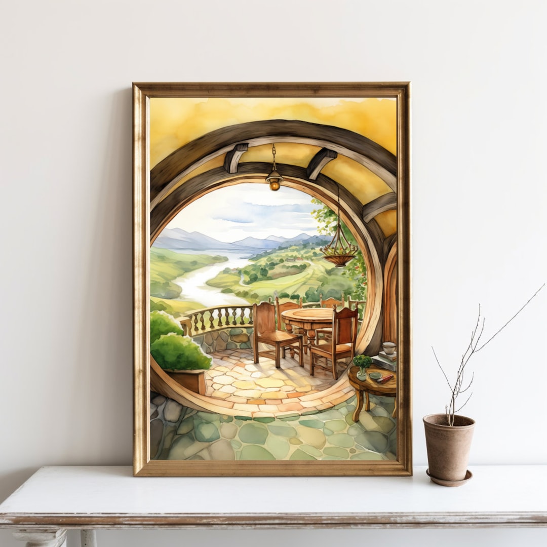 Halfling Home Painting, Watercolor Painting, Beautiful Scenery Art ...