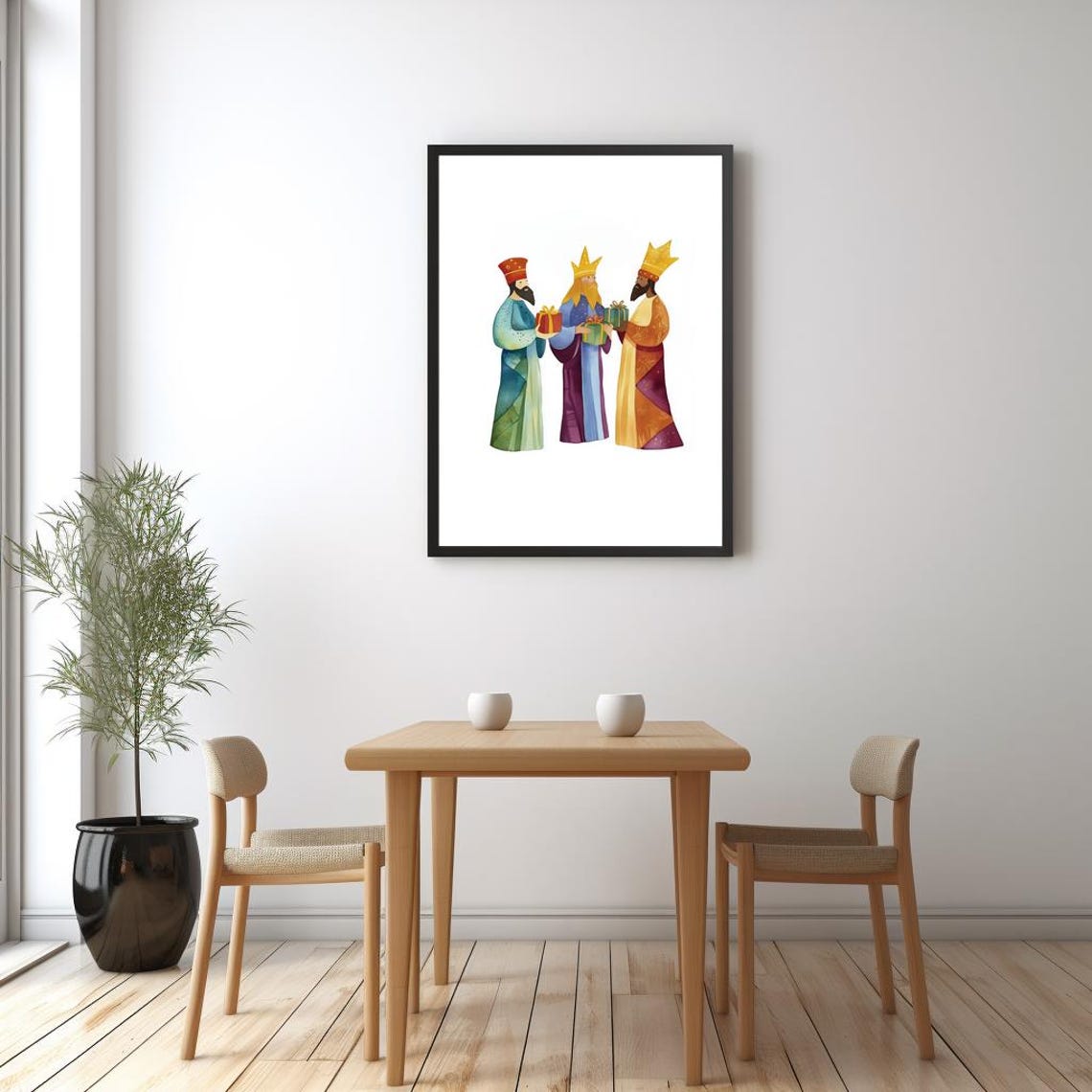 Three Wise Men Printable Nativity Wall Art, Minimalist Christmas ...