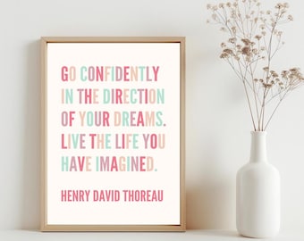 Inspirational Quote by Henry David Thoreau, Inspiring Quote, Education Printable Wall Art, School Posters, Classroom Wall Decor Art | SG427