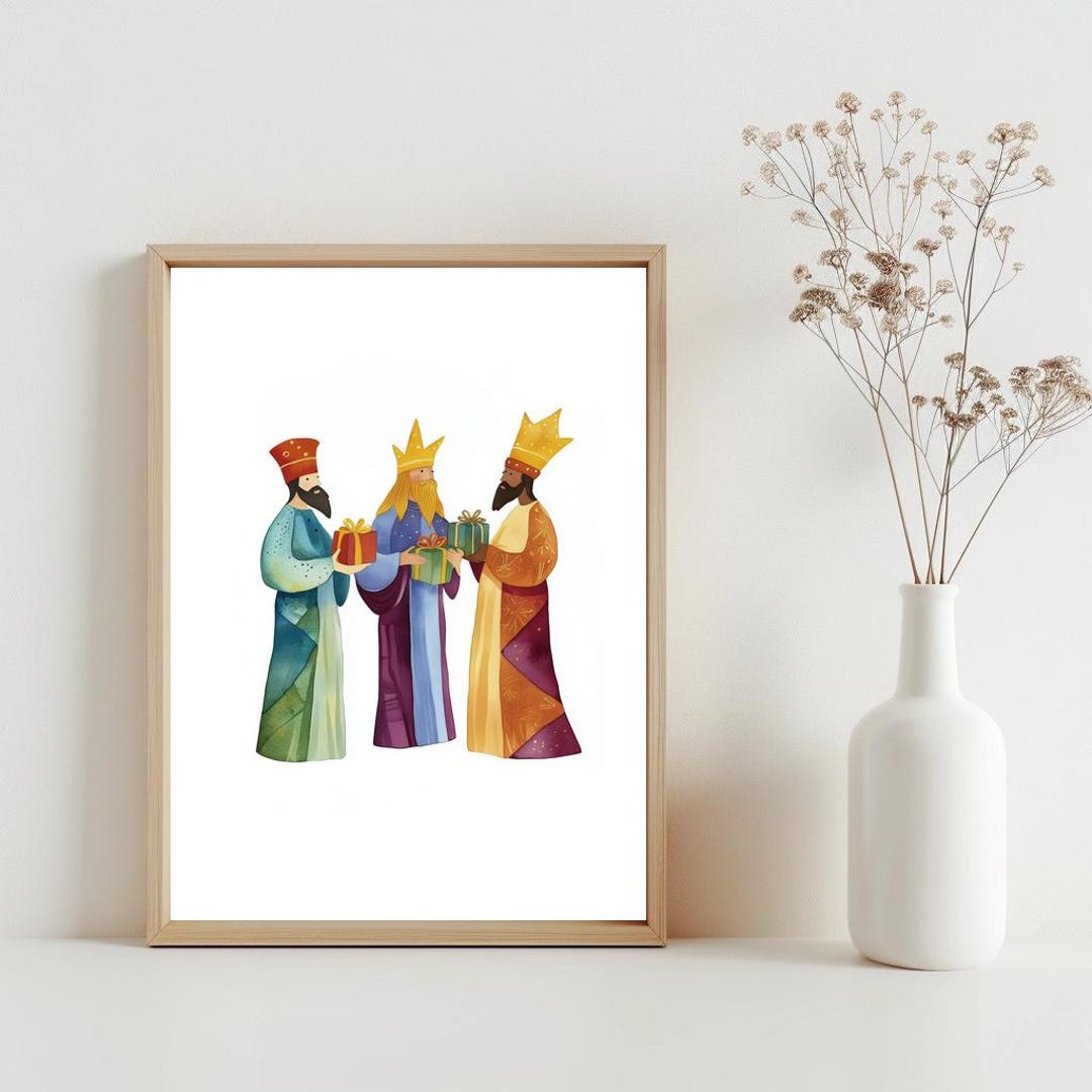 Three Wise Men Printable Nativity Wall Art, Minimalist Christmas ...