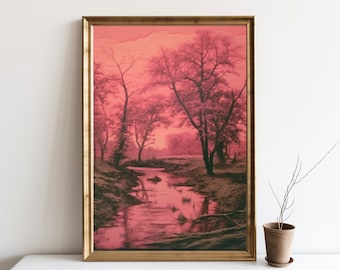 Surreal Landscape, Moody Wall Art Prints, Maximalist Decor, Vintage Oil Painting Poster, Dark Academia Decor, Eclectic Altered Print | SG#62