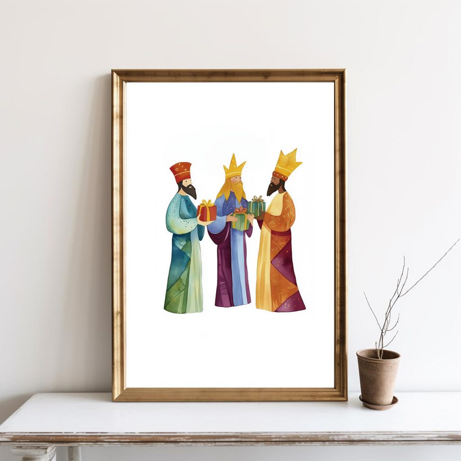Three Wise Men Printable Nativity Wall Art, Minimalist Christmas ...
