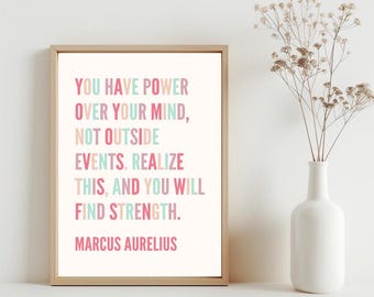 Inspirational Quote by Marcus Aurelius, Education Printable Wall Art, Inspiring Quote, Digital School Posters, Classroom Wall Decor | SG428