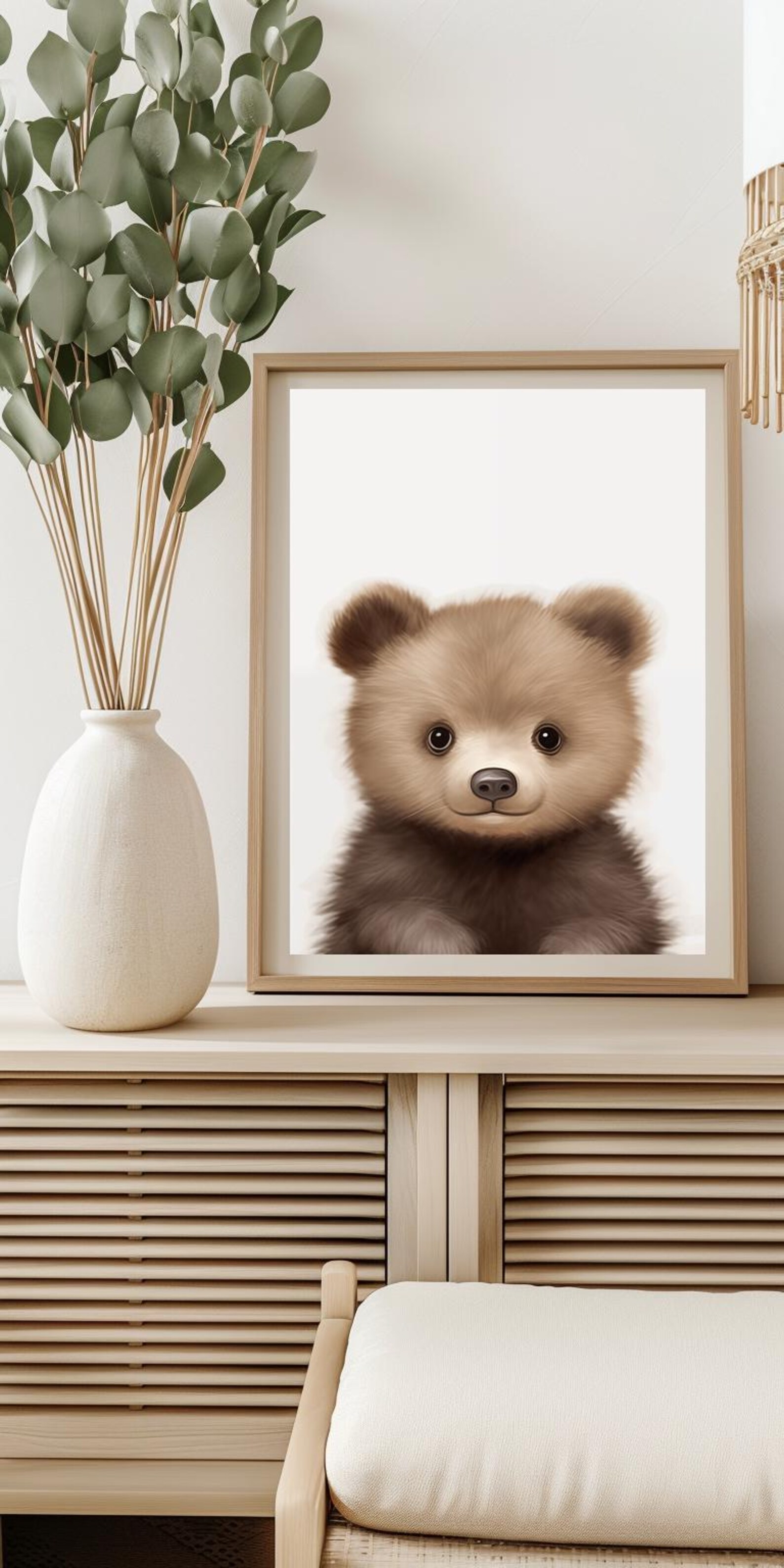 Baby Bear Wall Art Print, Cute Animal Baby Room Art, Woodland Animal ...