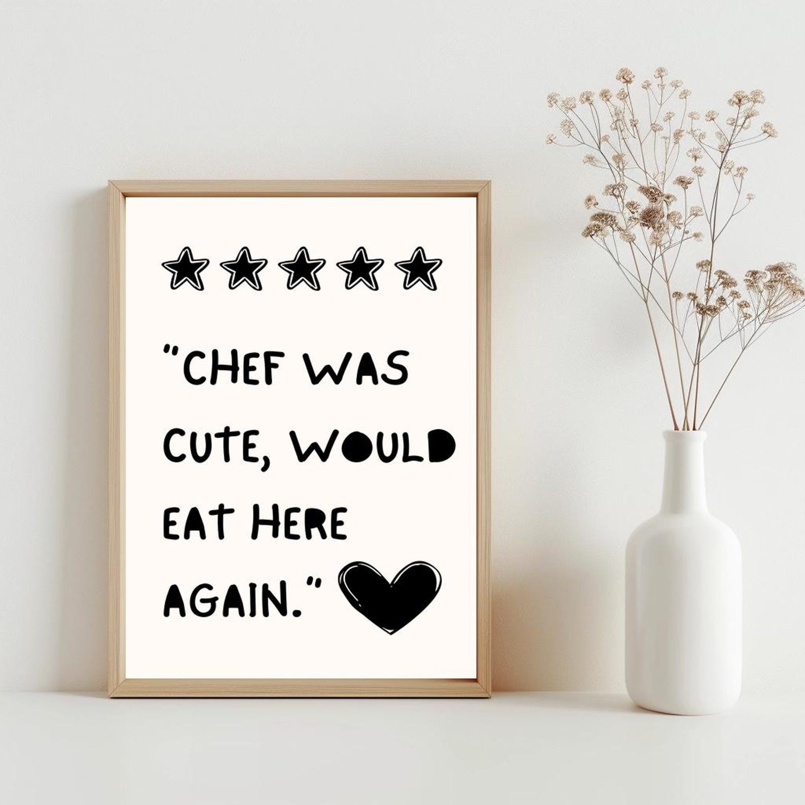 chef was cute aesthetic kitchen print retro wall art... Chef Was Cute Kitchen Wall Art, Minimalist Kitchen Art Print, Cute ...