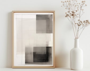 Neutral Modern Minimalist Abstract Painting Wall Art, Minimalist Photo Geometric Poster, Sepia Abstract Art Modern Neutral Home Decor | SG#8
