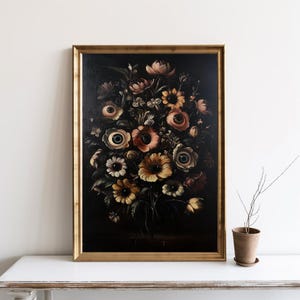 Flowers with Eyes Art, Botanical Goth Print, Victorian Home Decor, Witchy Goth Cottagecore, Macabre Surreal Collage, Dark Forestcore | SG406