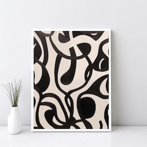 Black Lines Wall Painting, Black Abstract Art Print, Abstract Wall Art, Gallery Wall Art, Minimalist Print, Printable Wall Art JPG | SG#129