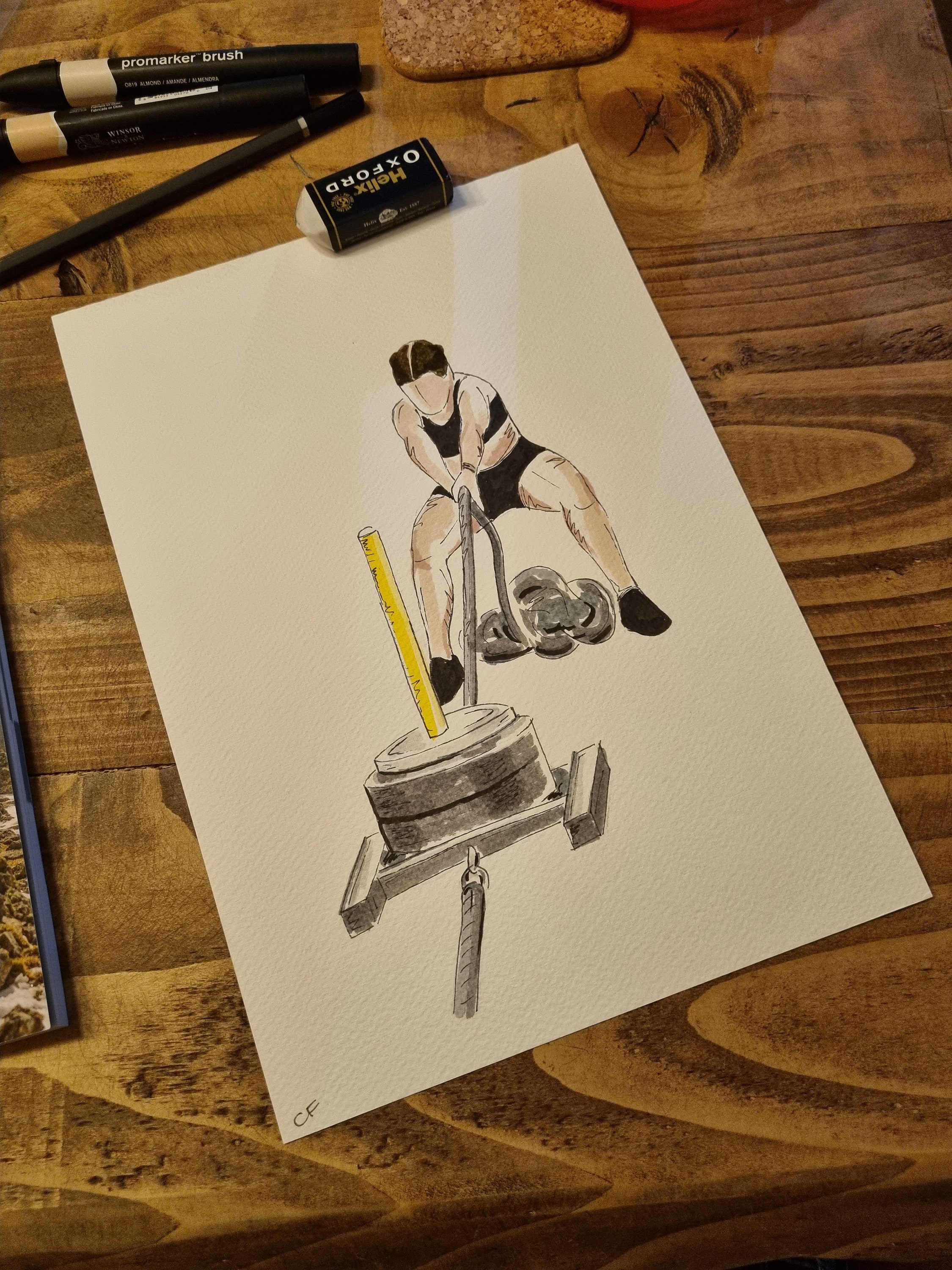 Personalised Hyrox Illustration Art - Hyrox, Fitness, Workout, Hobby ...