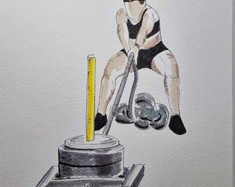 Personalised Hyrox Illustration Art - hyrox, fitness, workout, hobby, gift, keepsake, memory, watercolour, drawing, sketch