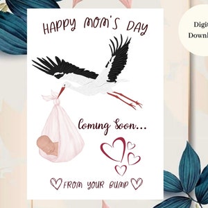 Printable Mom to Be Card, Pregnant Mother’s Card, Happy Mother's Day from the Bump, Pregnant Mother’s Card