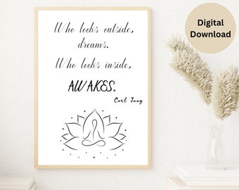 Carl Jung Quote Therapy Office Decor School Psychologist Self Love