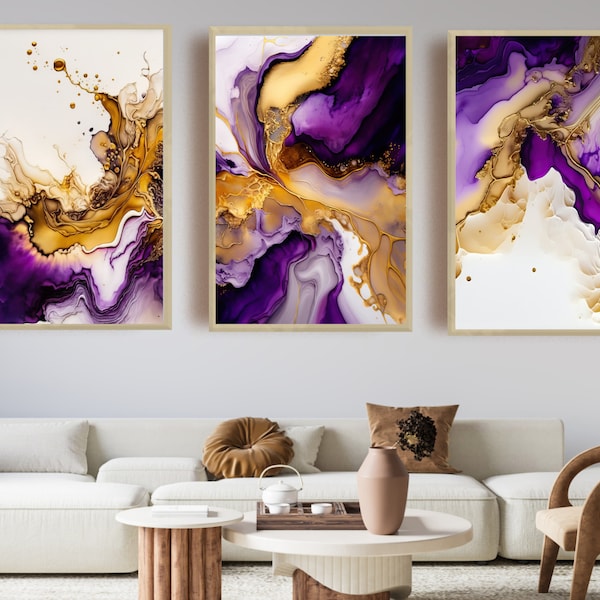 Purple Wall Art Etsy