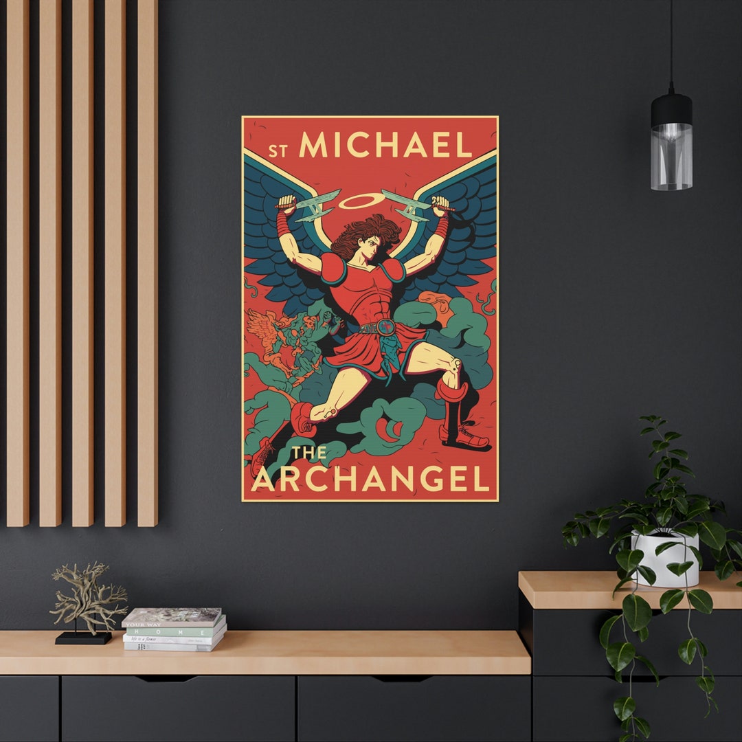 St Michael the Archangel Canvas Print | Catholic Home Decor - Etsy UK