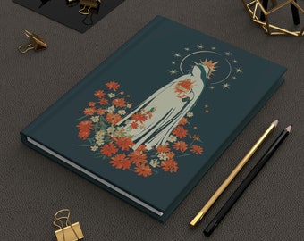 Immaculate Heart of Mary Journal | Catholic Hardcover, Floral Art