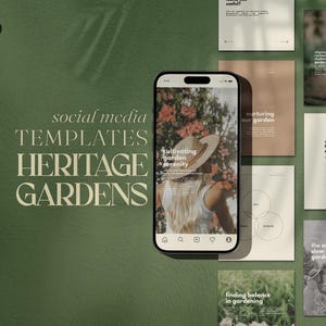Modelli di social media per Canva / Modelli di Instagram / Pacchetto di social media / Estetica del giardino / Stile di vita della fattoria / Fattoria e giardino