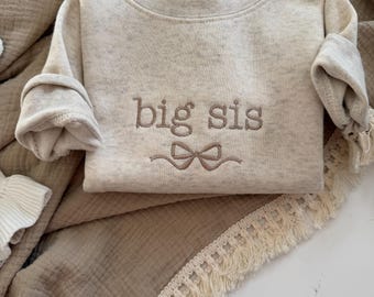 Embroidered Big Sis Toddler Sweatshirt: Pregnancy Announcement