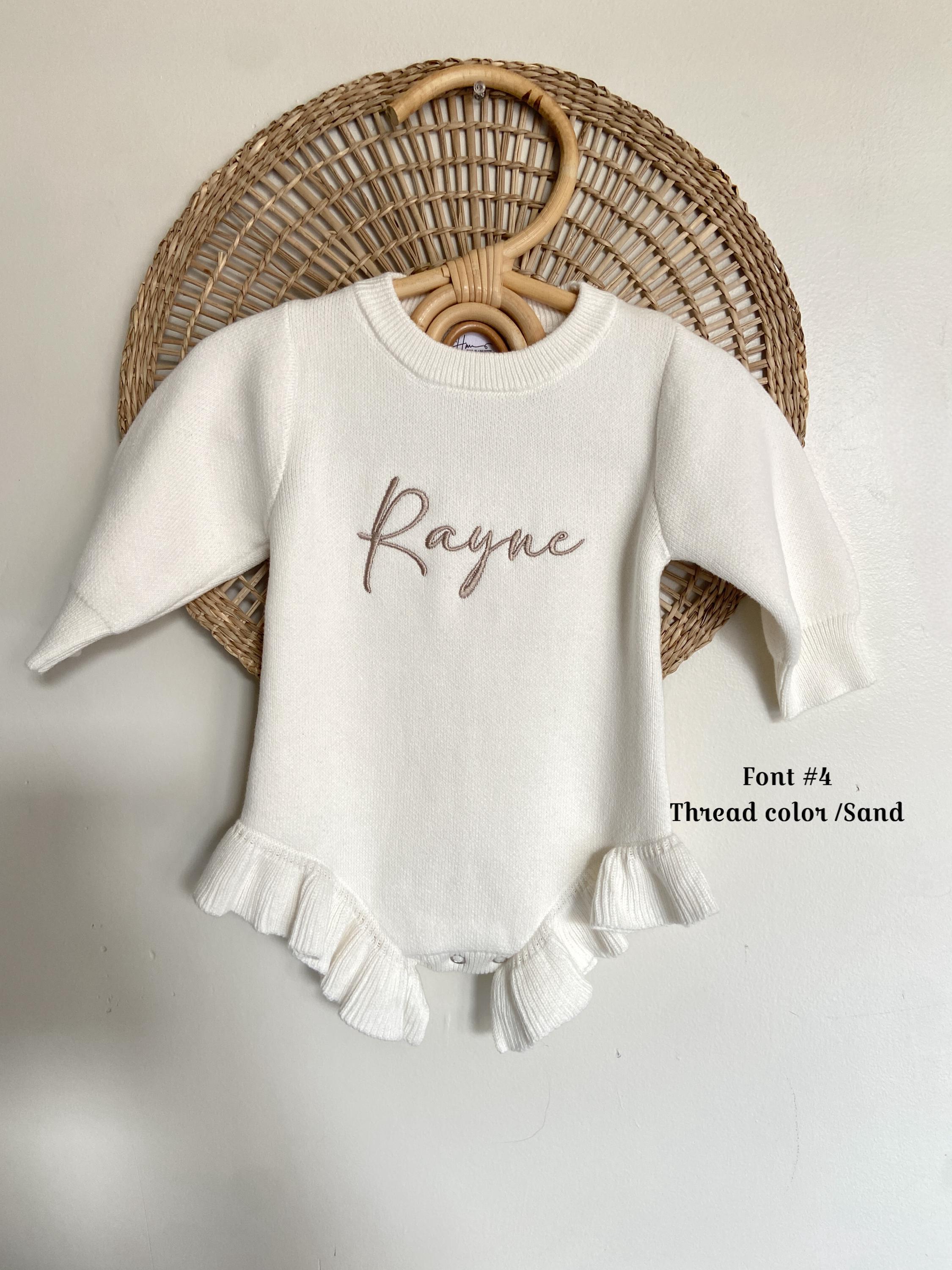 Personalized Baby Ruffle Romper: Embroidered Cotton Newborn Outfit - Etsy