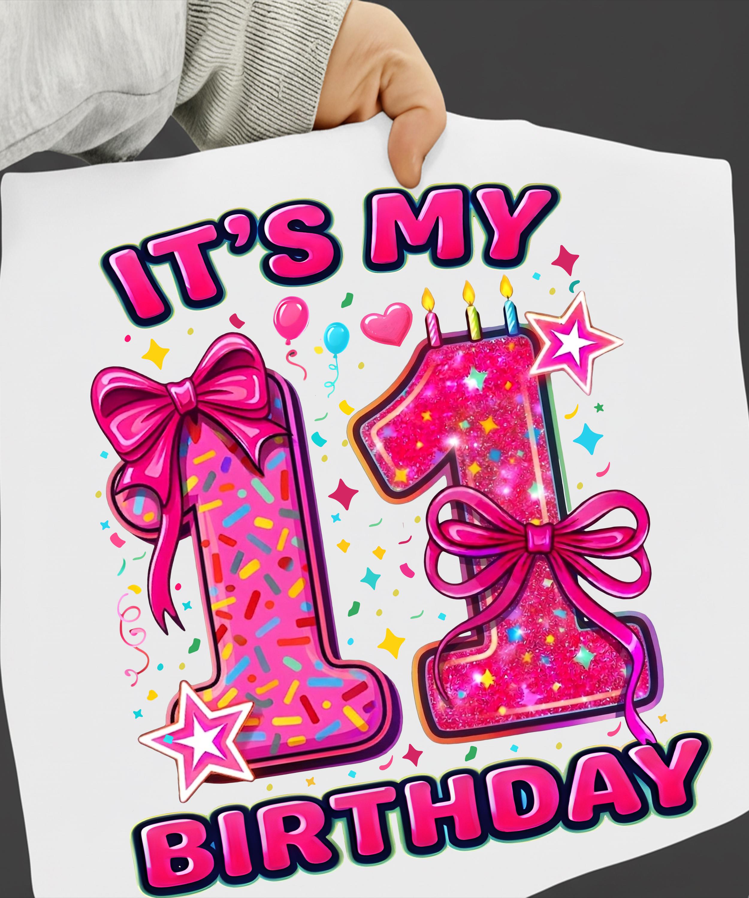 Happy 11th Birthday Girl Png, Pink Coquette Bow Glitter Number 11 Years ...
