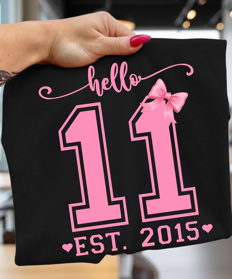 Happy 11th Birthday Girl 2015 Png, Pink Coquette Bow 11 Years Old Gift ...