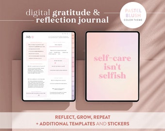 Digital Daily Gratitude Journal in Blush Pastel - Reflection Journal for Goodnotes - Mental Health, Self-care & Mindfulness