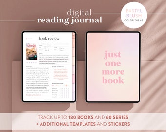 Blush Pastel Digital Reading Journal - Book Tracker and Reading Planner - Goodnotes and Notability compatible