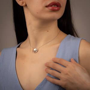 14K Gold Magnetic Clover Heart Necklace, Lucky Four Leaf Pendant, Unique Heart-Shaped Clover Jewelry, Anniversary Gift, Valentine's Gift