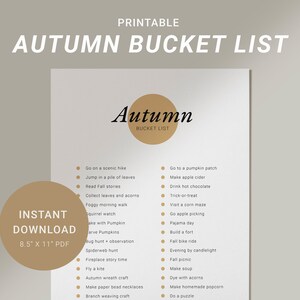 Autumn Bucket List Printable - Autumn Activities with Kids