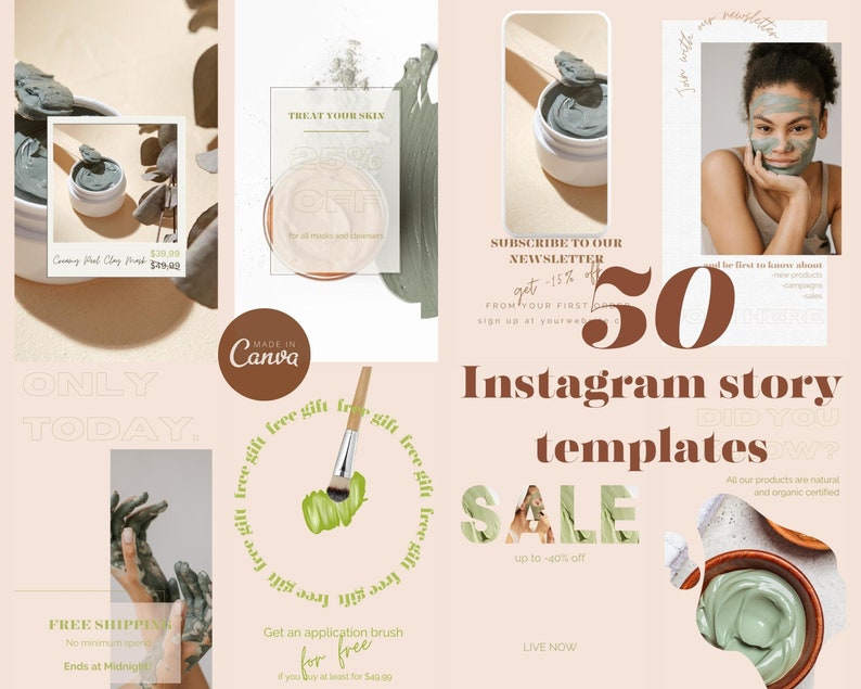 IG Stories Templates for Beauty. Canva Template Instagram - Etsy Israel