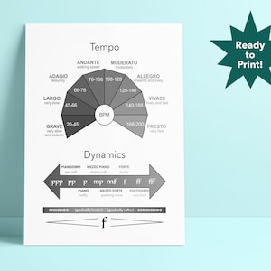 Tempo & Dynamics Poster, Music Theory Poster, Music Education,