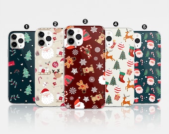 Christmas Pattern Phone Case, Holiday TPU Cover