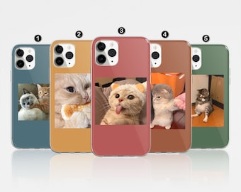 Funny Meme Cat Phone Case, Clear TPU Rubber
