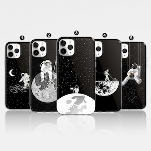 Planet Phone Case Moon Star Astronaut Space Aesthetics Cover fit For iPhone 16 Pro 14, 15, 13, 12, 11, XR Samsung S24, S23, A55, Pixel 8 Pro