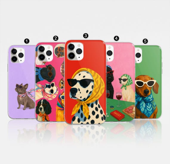 Funny Dog Phone Case Dog Meme Dog lover Dog vintage Art Cover For iPhone 17 Pro Max, 16, 15, 14, Samsung S25 Ultra, S24 FE, A56, Pixel 9 Pro