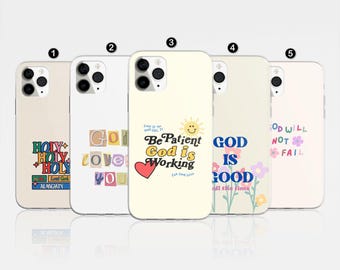 Aesthetic Christian Phone Case, Bible Verse, Trendy Clear Cover