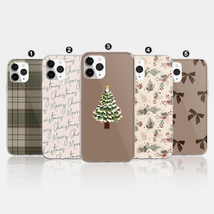 Weihnachten Telefon Fall, ästhetisches Wintermuster, Weihnachtsabdeckung für iPhone 16 Pro, 14, 15, 13, 12, 11, XR, 8, Samsung S24, S23, A55, A54