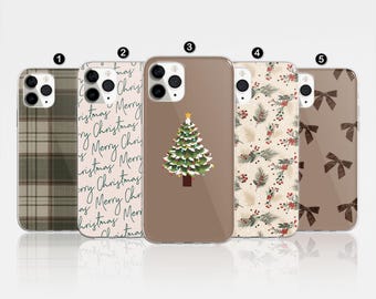 Christmas Phone Case, Aesthetic Winter pattern, Xmas Cover For iPhone 17 Pro Max, 16e, 15, 14, 12 & Samsung S25 Ultra, S24 FE, A56, Pixel 9