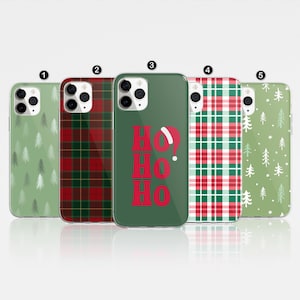 Christmas Phone Case Cute Aesthetic Winter pattern Xmas Cover For iPhone 16 Pro, 14, 15, 13, 12, 11, XR, 8, Samsung S24, S23, A55, A54