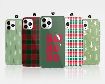 Weihnachtsmuster-Telefon-Hülle, Feiertags-Plaid, Bäume, Ho