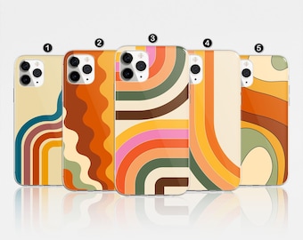 Trendy Retro Stripes Phone Case Vintage Cover for iPhone 17 Pro Max, 16e, 15, 14, 12 & Samsung S25 Ultra, S24 FE, A56, Pixel 9 Pro