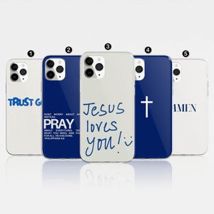 Jesus Gott Handyhülle, Christian Bibel Verse Abdeckung passend für iPhone 16 Pro, 14, 15, 13, 12, 11, XR, 8, Samsung S24, S23, A55 A54, Pixel 8 Pro