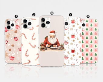 Christmas Pattern Phone Case, Holiday Winter Cover, Soft TPU Rubber
